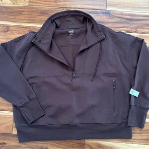 Old Navy Brown Quarter-Zip Hoodie Sweatshirt NWT size 3X